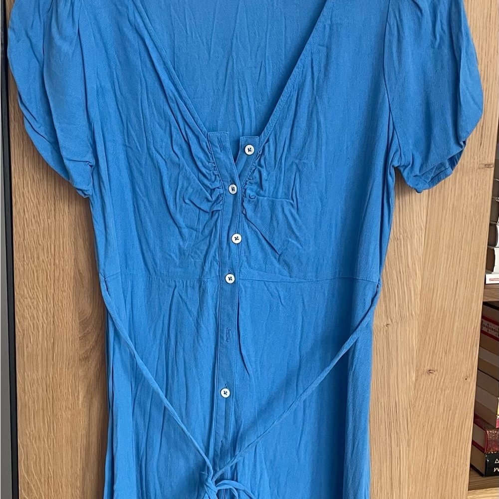 Madewell Button-Front Blue Mini Dress